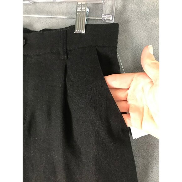 Time & Tru Linen Blend Shorts Womens XS Black With Pockets - Picture 3 of 8